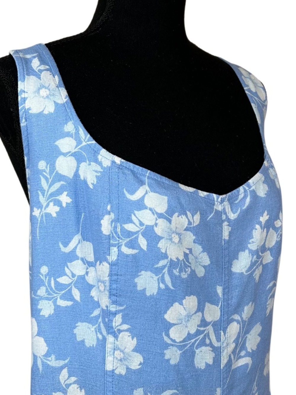 Old Navy NWT Blue Floral Sleeveless Linen Midi Dress Size XXL - Picture 5 of 11